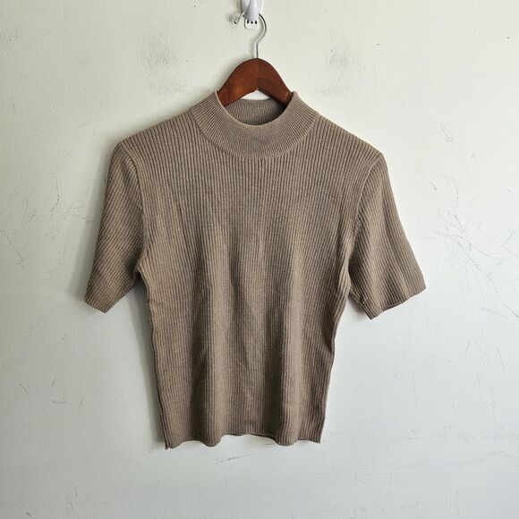 Vintage Women’s ESPRIT L/G Wool Blend Short Sleeve Turtleneck Sweater L EUC - Picture 2 of 6